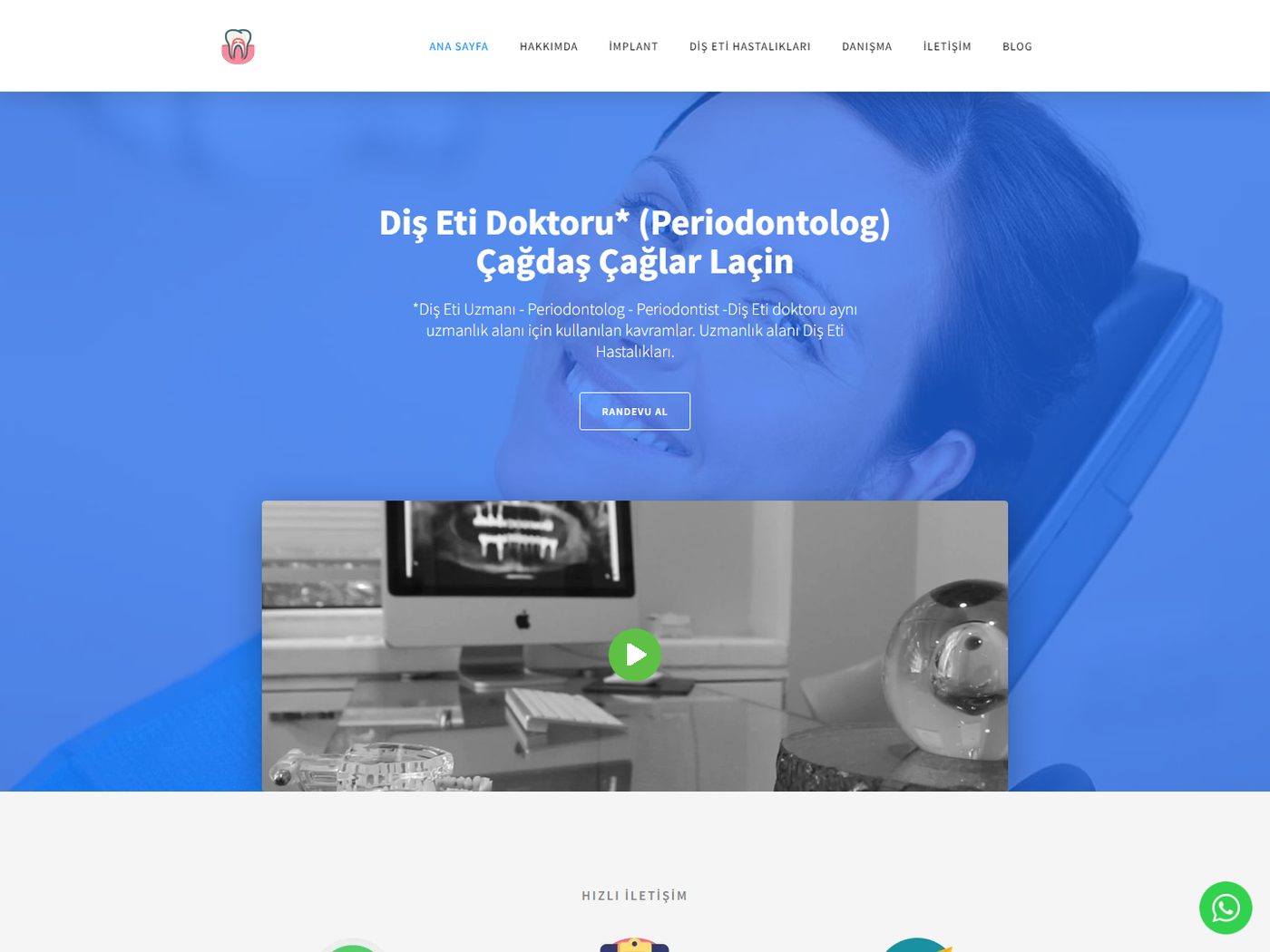 Diş Eti Doktoru web sitesi ekran görüntüsü